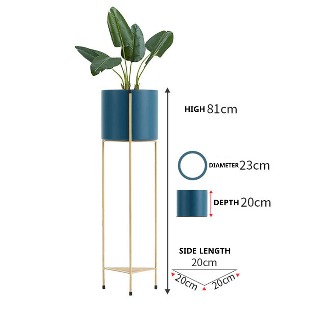 81CM Gold/Blue 2 Layer Plant Stand