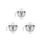 SOGA 3Pcs Polished Stainless Steel Mixing Bowl