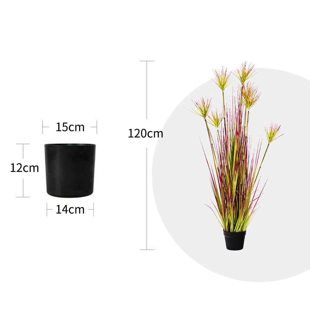 120cm Purple-Red Artificial Indoor Potted Papyrus Plant Tree