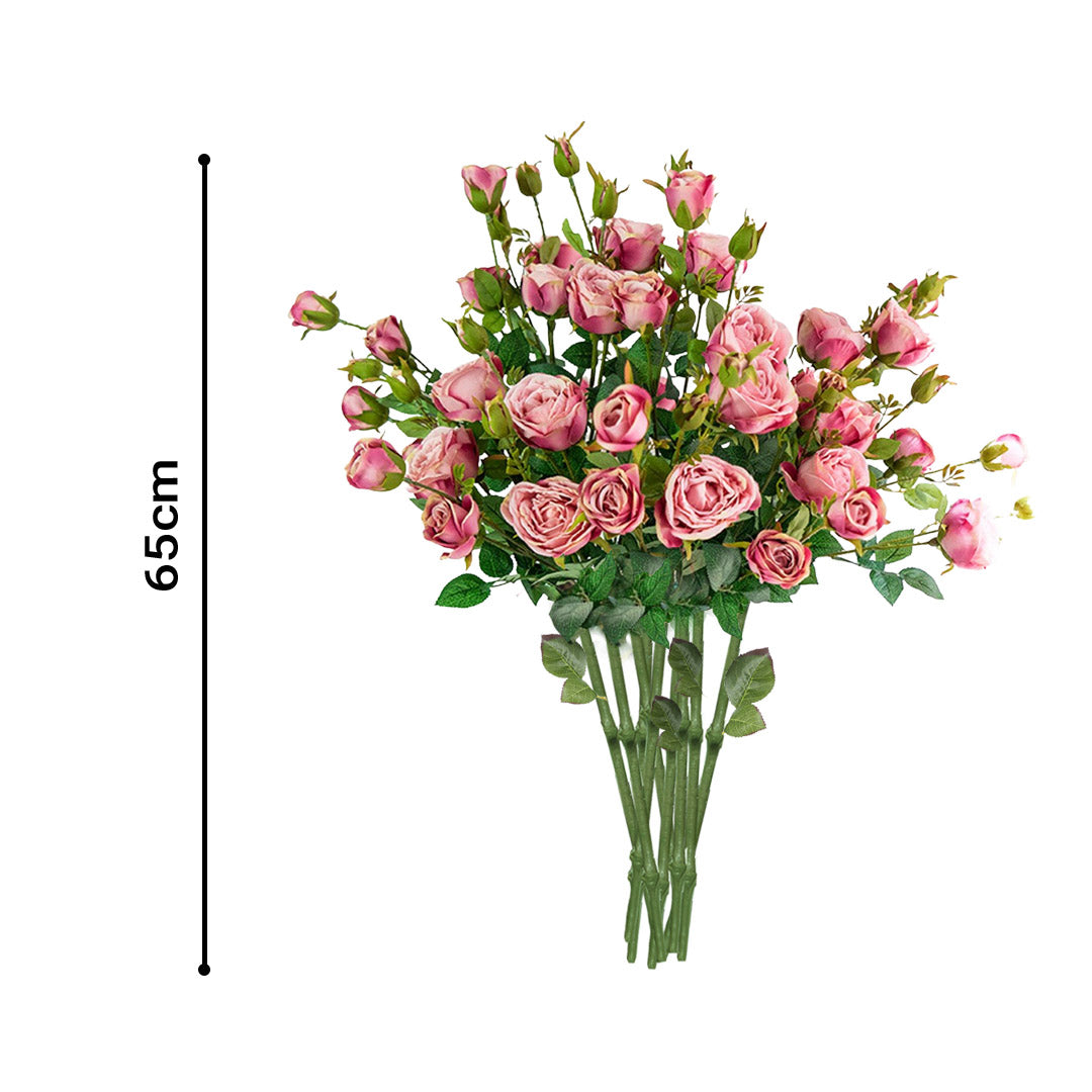 10 Bunch Artificial Rose 6 Heads Pink