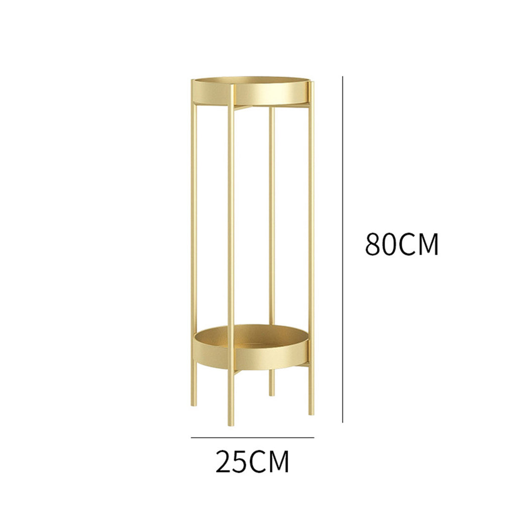 80CM Gold Tiered Plant Pots Holders Rack Garden Shelf