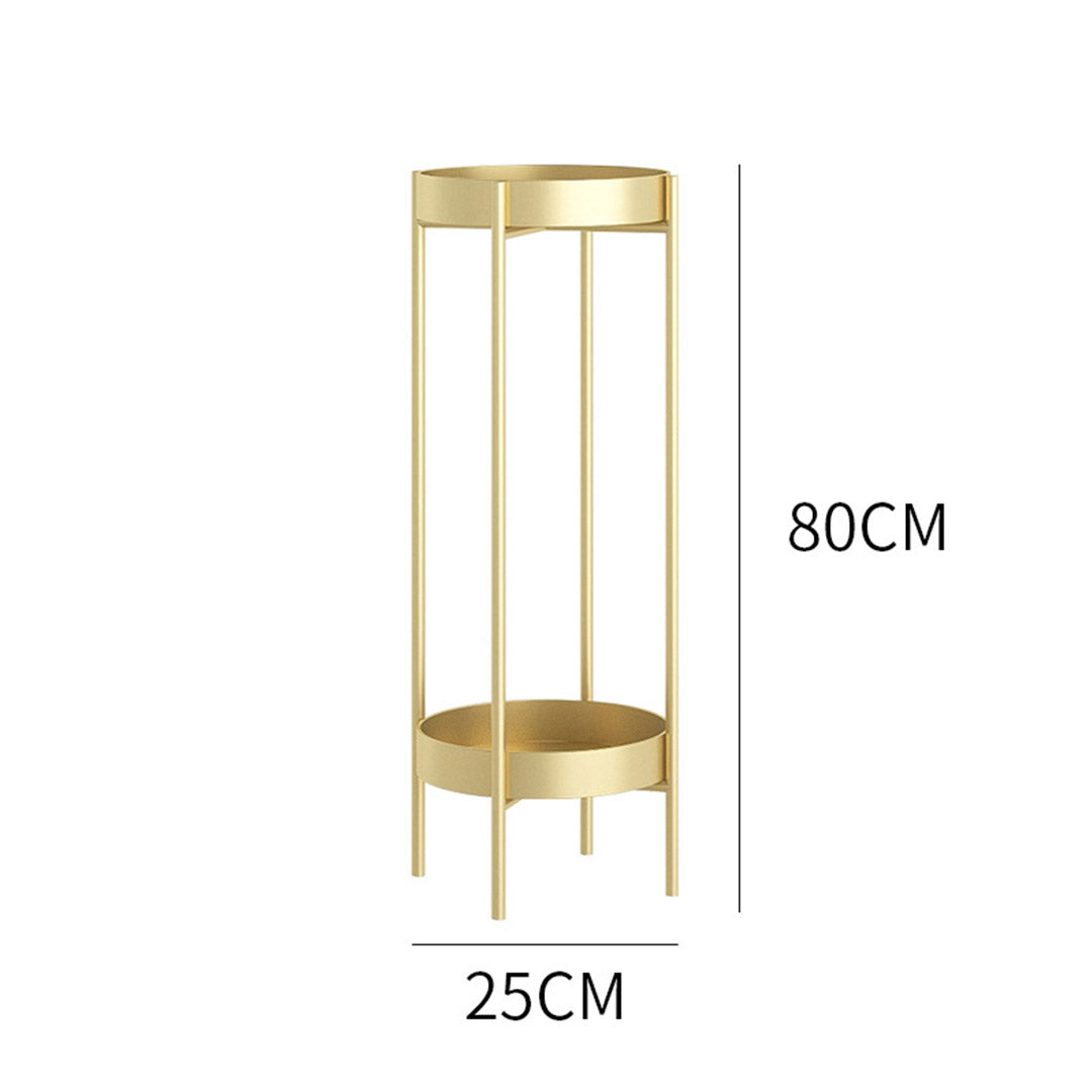 80CM Gold Tiered Plant Pots Holders Rack Garden Shelf