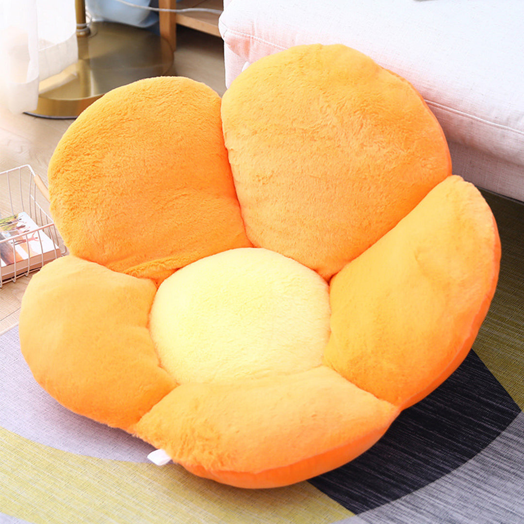 Orange Whimsical Flower Cushion