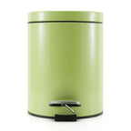 Foot Pedal Stainless Steel Trash Bin Round 7L Green