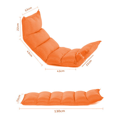 Leather Floor Recliner Lazy Chair Orange