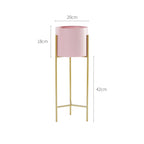 42CM Pink Metal Tiered Plant Pots Holders Foldable Rack