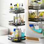 3 Tier Black Square Multi-Function Kitchen Seasoning Organiser Shelf