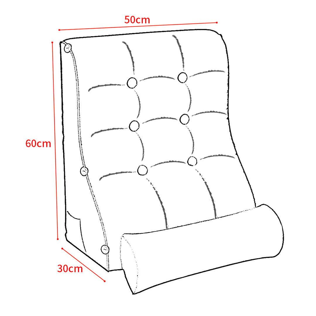 60cm Peach Wedge Lumbar Pillow