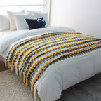 170cm Yellow Acrylic Zigzag Throw Blanket
