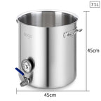 SOGA Stainless Steel 71L Brewery Pot No Lid 45*45cm