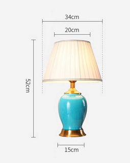 Ceramic Oval Table Lamp Blue