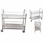2 Tier Stainless Steel Utility Cart 85x45x90cm Medium
