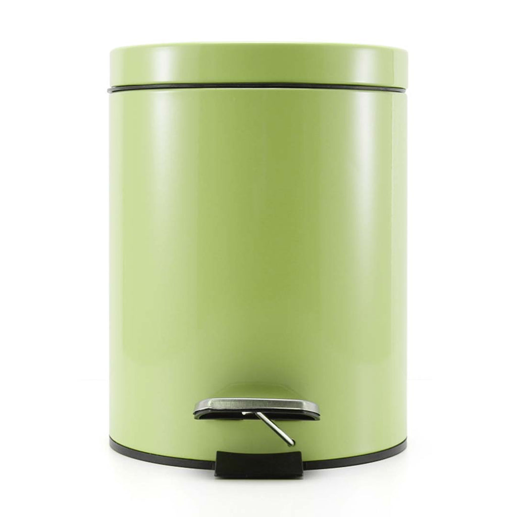 Foot Pedal Stainless Steel Trash Bin Round 12L Green