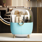 Blue Transparent Countertop Cosmetic Storage