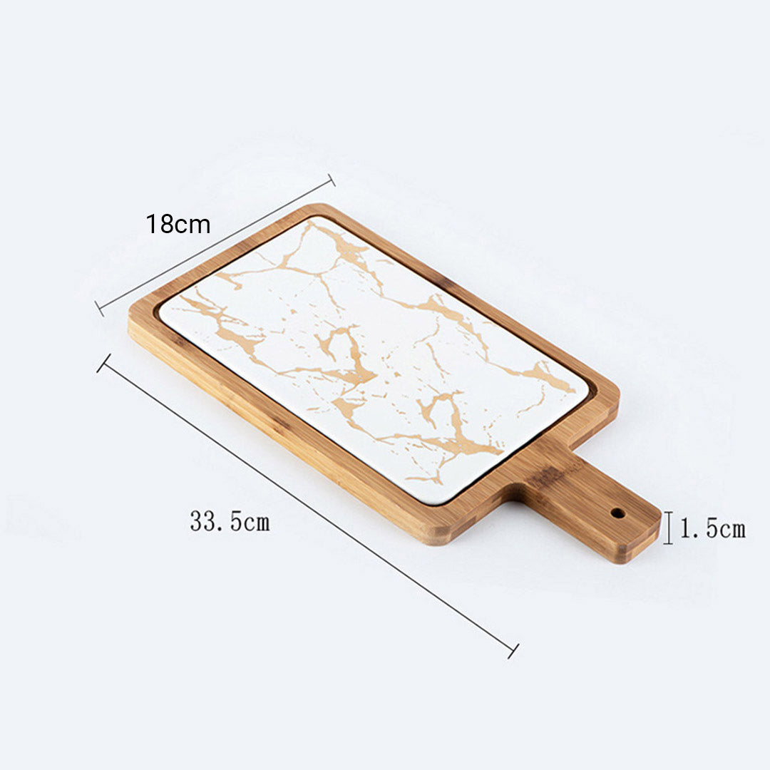 33.5cm White Square Wooden Serving Tray