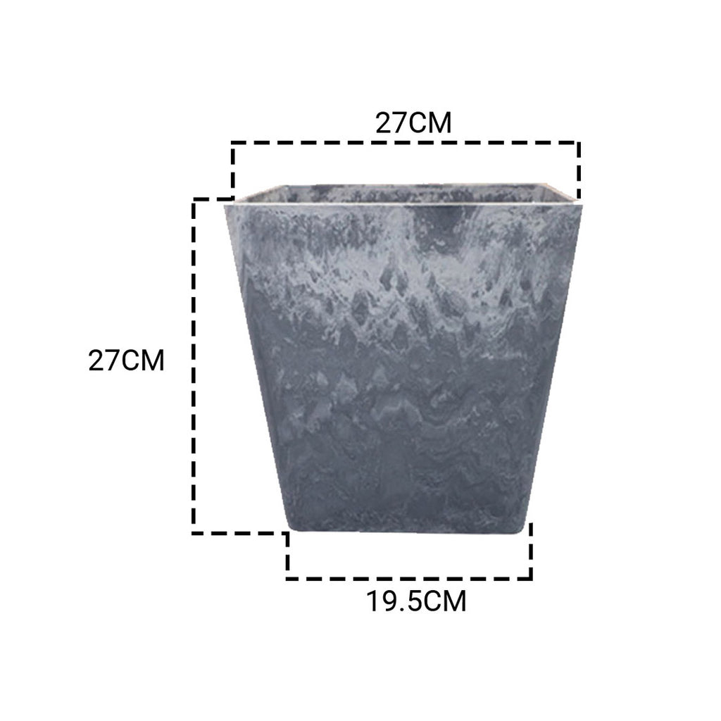 27cm Weathered Grey Square Planter