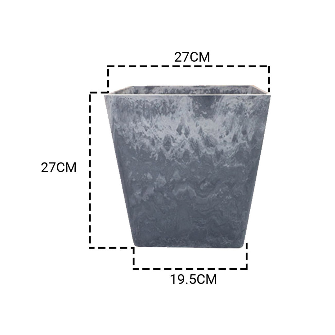 27cm Weathered Grey Square Planter