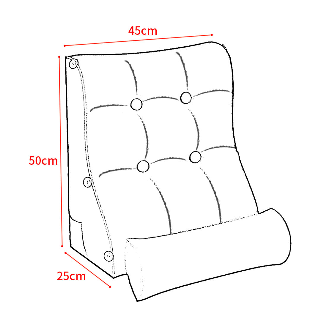 45cm Grey Wedge Lumbar Pillow