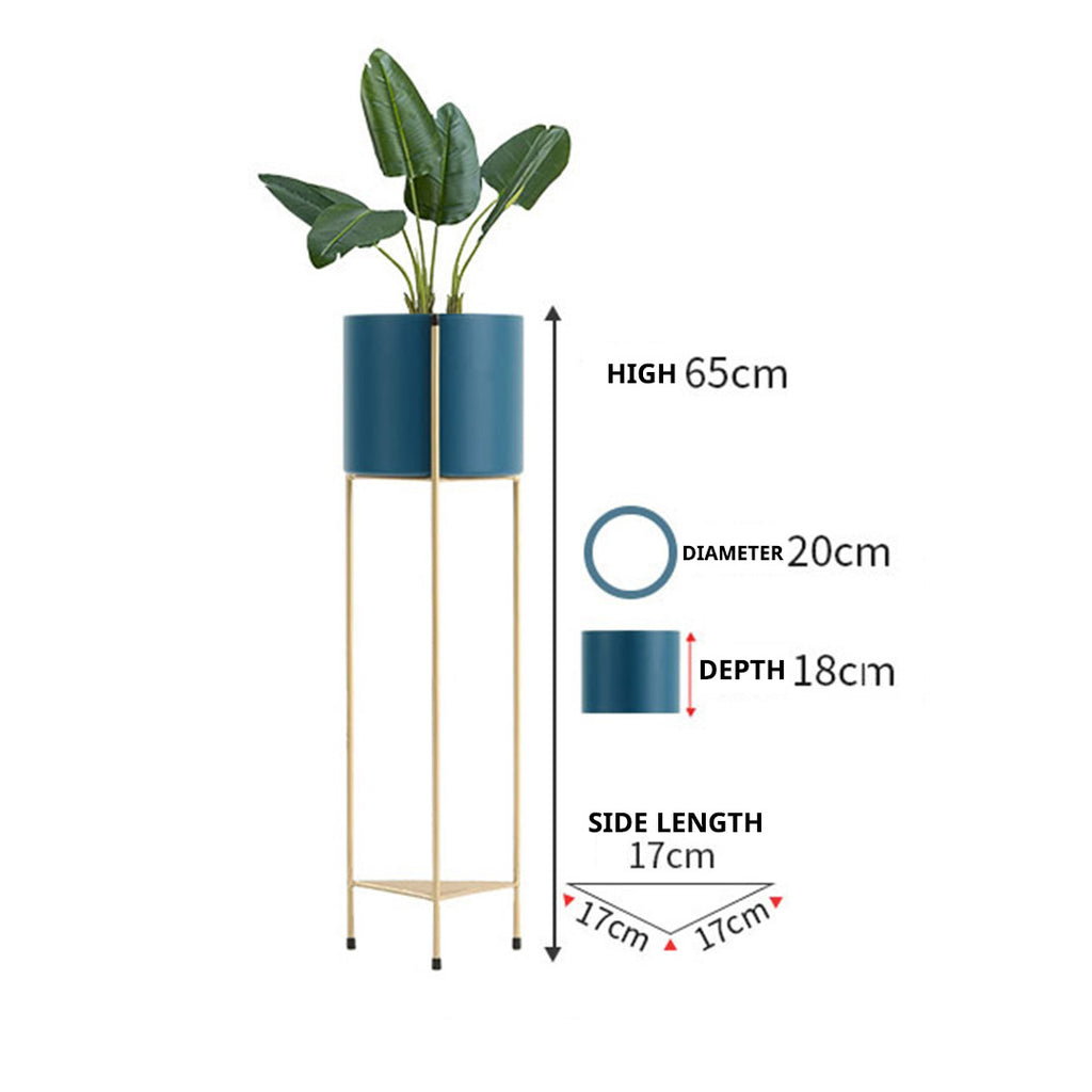 65CM Gold/Blue 2 Layer Plant Stand