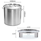 50L Stainless Steel Stock Pot with One Steamer Rack