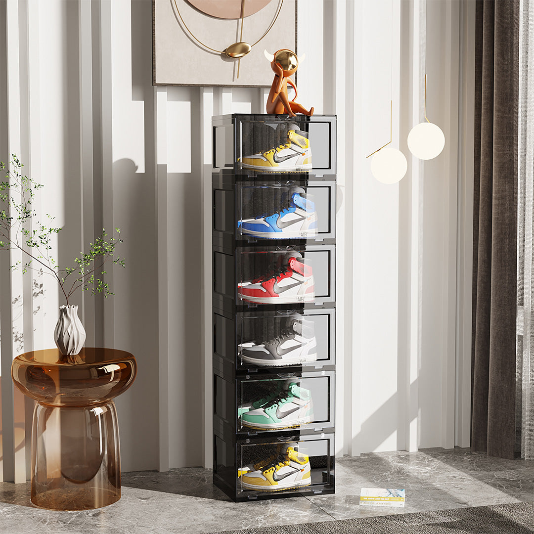 6 Tier Black Shoe Organiser