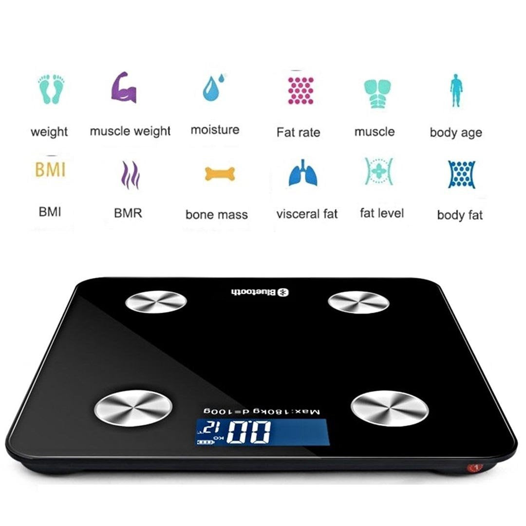 Wireless Bluetooth Digital Body Fat Scale Black