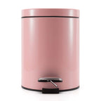Foot Pedal Stainless Steel Trash Bin Round 7L Pink