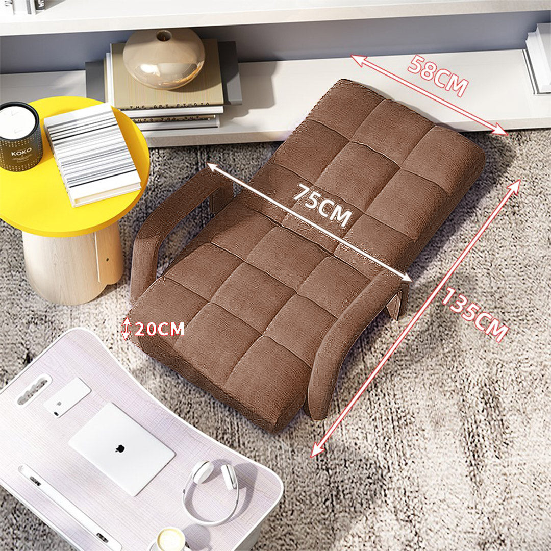 Floor Recliner Lazy Chair with Armrest Coffee
