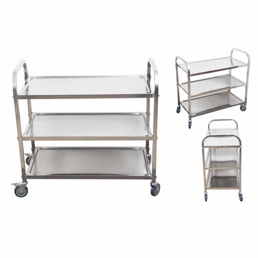 3 Tier Stainless Steel Utility Cart 95x50x95cm Large