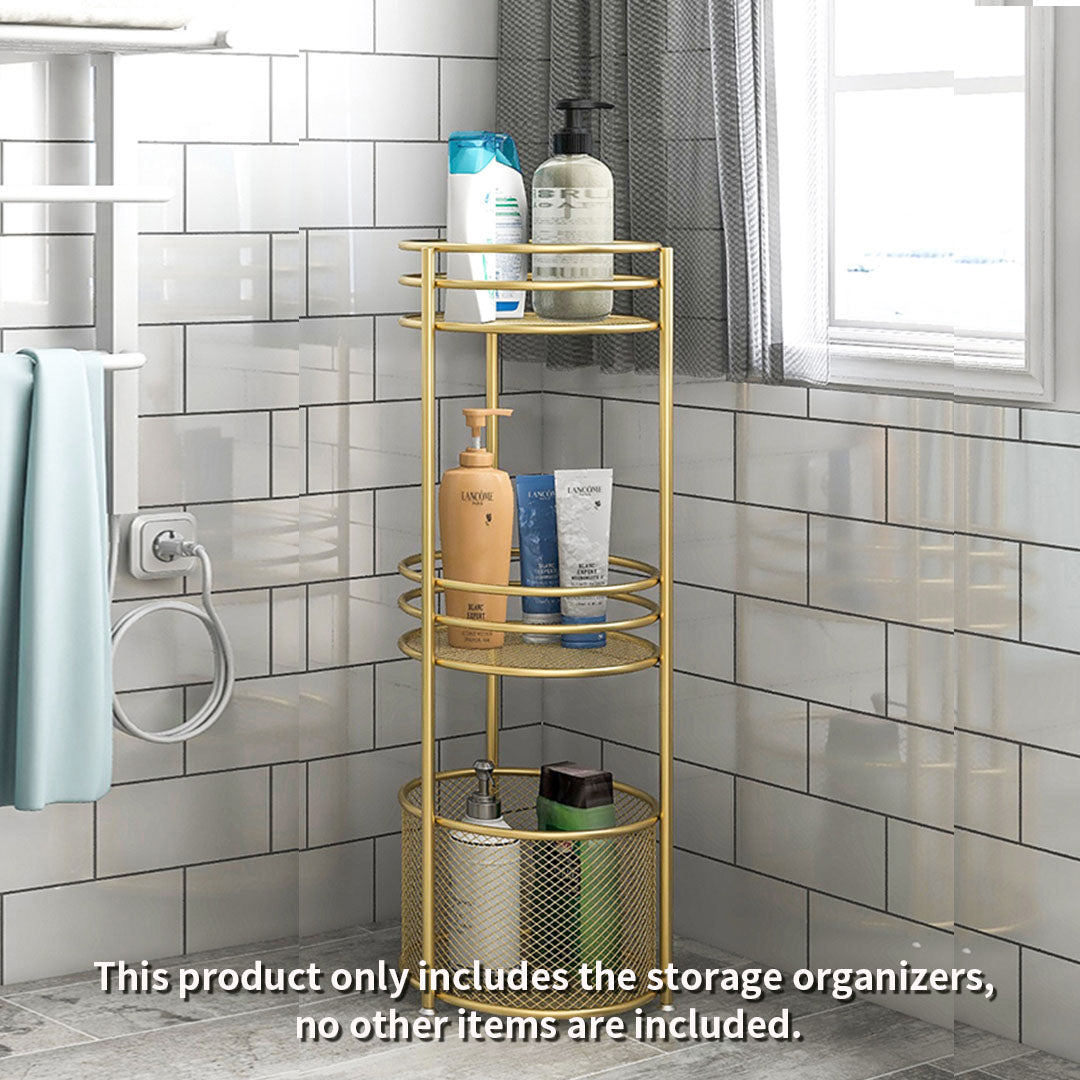 3 Tier Freestanding Storage Shelf Multifunctional Display Rack with Basket
