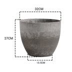 27cm Rock Grey Round Resin Planter