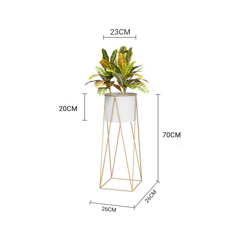 70CM Gold Wire Metal White Pot Holder Rack