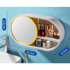 39cm Oval Wall-Mounted Mirror Storage Box