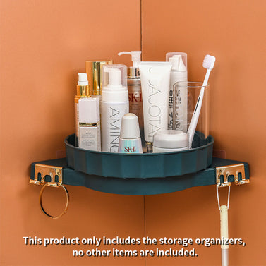 Green 360 Degree Wall-Mounted Rotating Bathroom Organiser