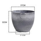 32cm Weathered Grey Round Resin Planter