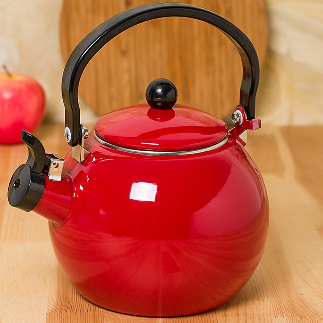 2.0 Liter Ceramic Porcelain Kettle Red
