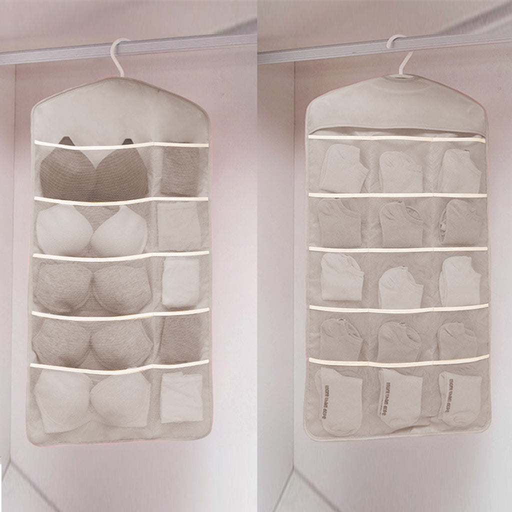 Grey Dual Hanging Storage Bag