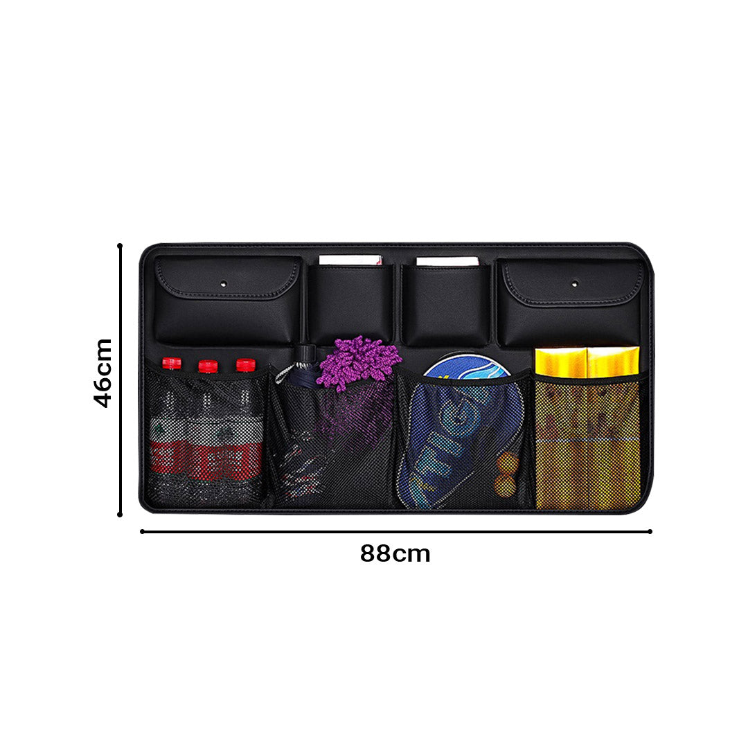 High Quality Leather Car Back Seat Organizer Interior Accessories Black