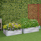 120cm Square Galvanized Raised Garden Bed Silver
