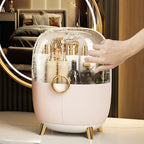 Pink Transparent Countertop Cosmetic Storage