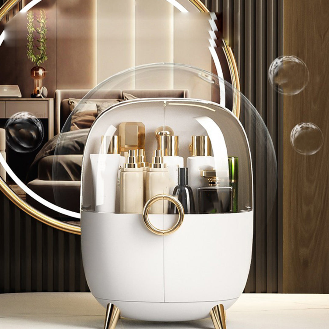White Transparent Countertop Cosmetic Storage