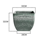 32cm Green Grey Square Resin Planter