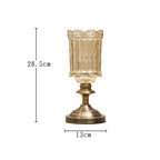 28cm Transparent Glass Vase with Metal Base
