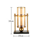 34cm Transparent Glass Vase with Candle