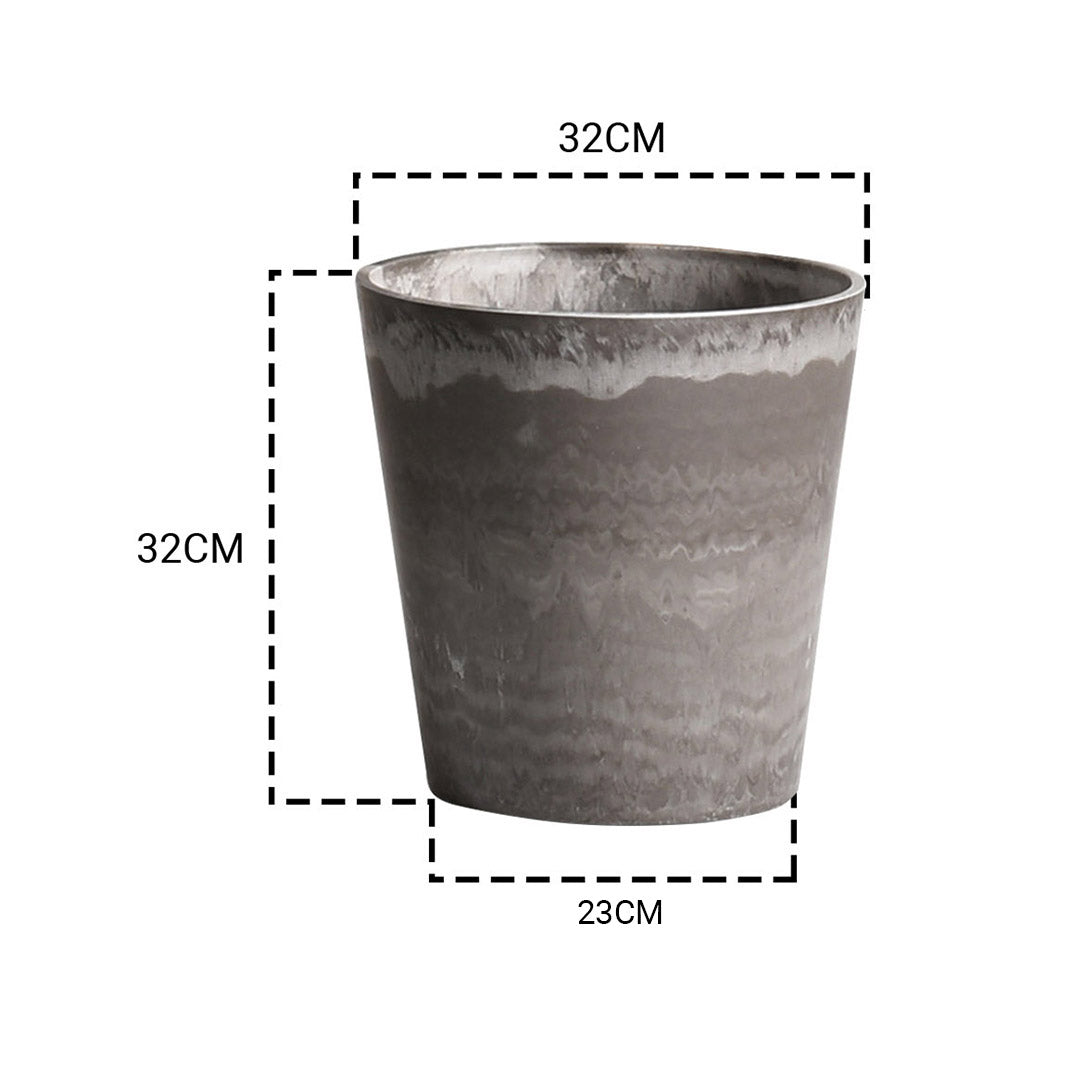 32cm Rock Grey Round Resin Planter