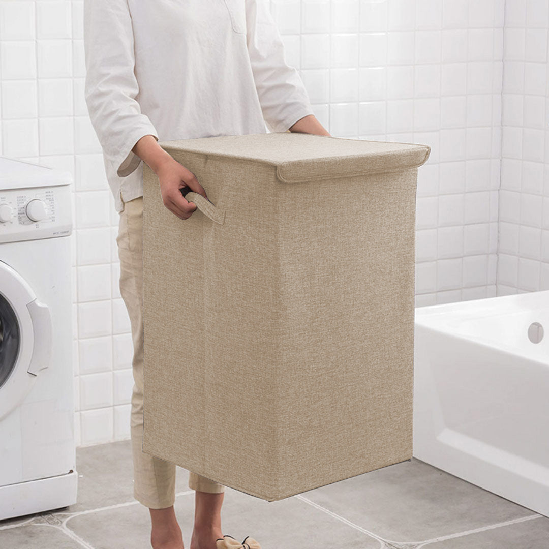 Beige Medium Laundry Hamper Storage Box
