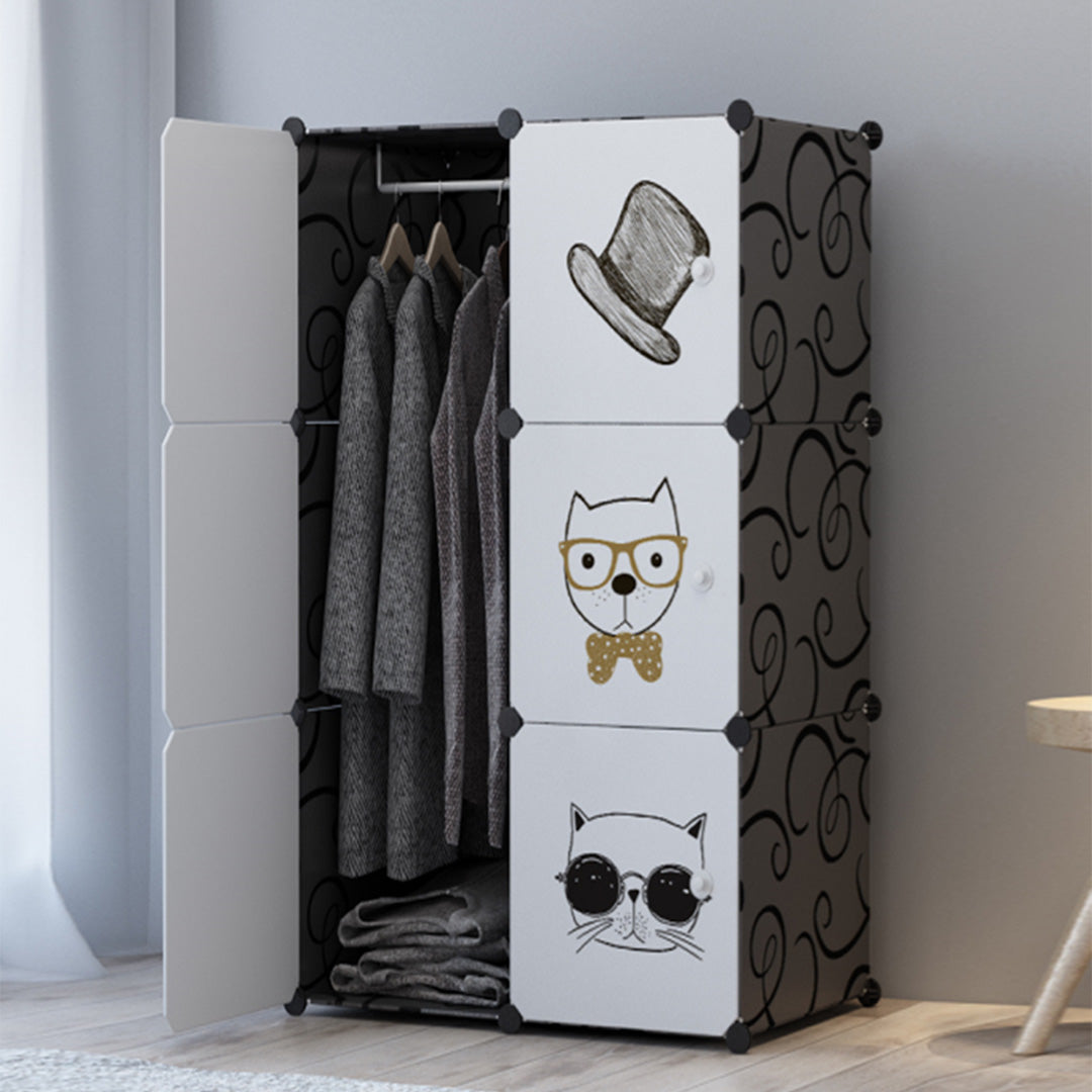 6 Cubes Black Portable Wardrobe
