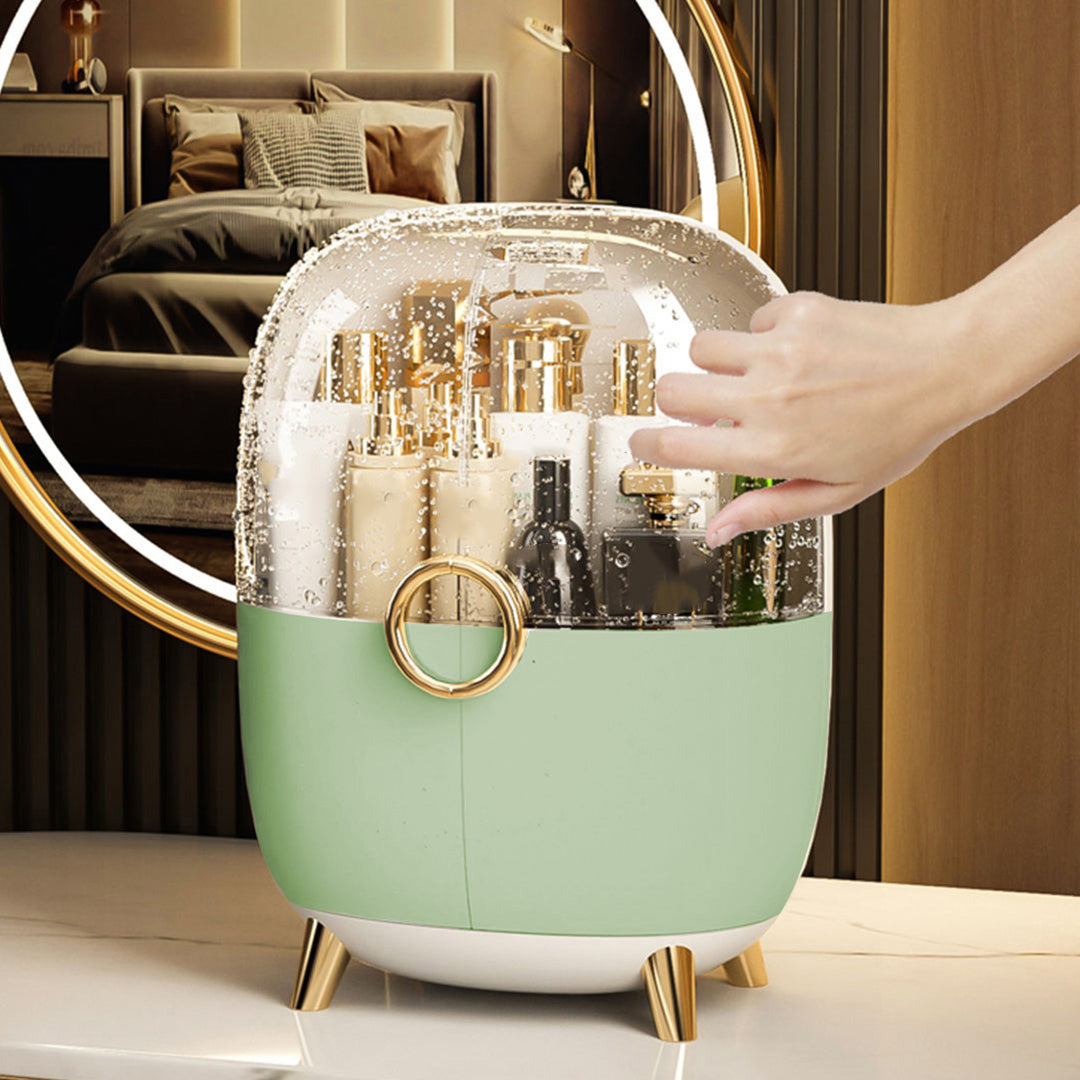 Green Transparent Countertop Cosmetic Storage