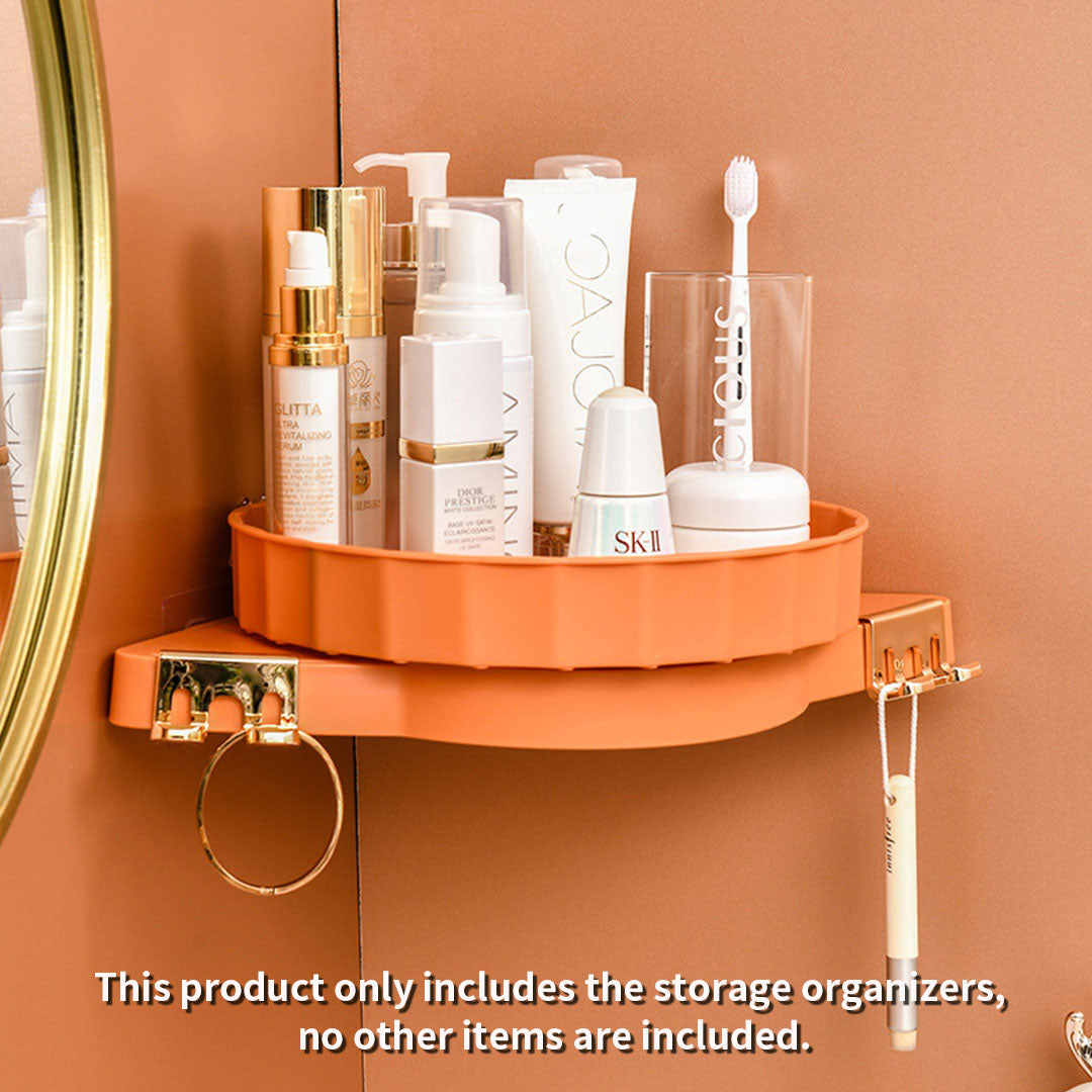 Orange 360 Degree Wall-Mounted Rotating Bathroom Organiser