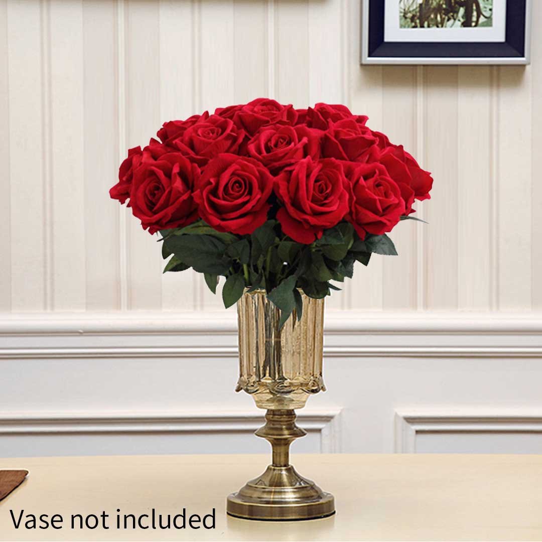 10pcs Artificial Silk Flower Rose Bouquet Red